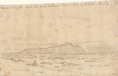 Monte Circeo fra vejen mellem Terracina og Velletri af John Robert Cozens